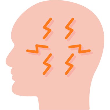 Beyin. Web simgesi basit illüstrasyon