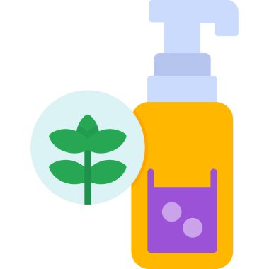 Yapraklı bir şişenin vektör çizimi