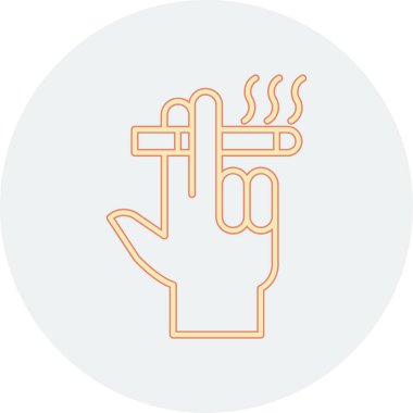 El ele tutuşan sigara ikonu taslak biçiminde