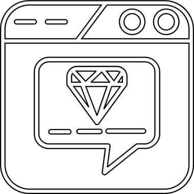 elmas simgeli konuşma balonu, basit tasarım