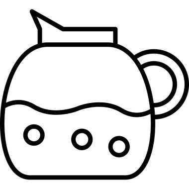 çaydanlık simgesi, vektör çizimi beyaz arkaplanda izole edildi