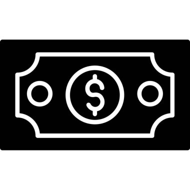 Nakit Dolar vektör simgesi. düz siyah yuvarlak kare düğme. totois beyaz arkaplanda izole edildi