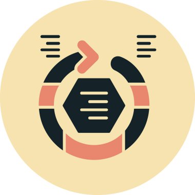 İzole edilmiş tek bir araba tekeri simgesinin vektör çizimi