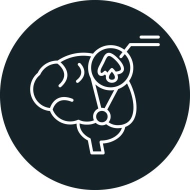 beyin ikonu vektör illüstrasyonu