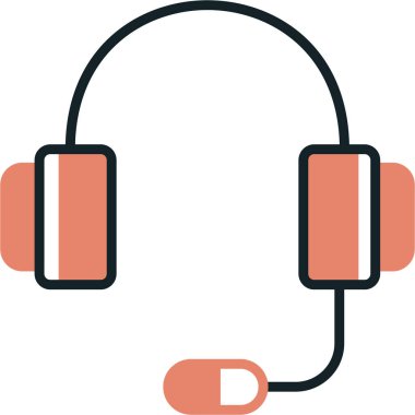 Kulaklık. Web simgesi basit illüstrasyon