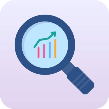 Bir büyüteçin modern simgesinin vektör çizimi