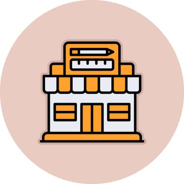 Bir bina simgesinin vektör illüstrasyonu