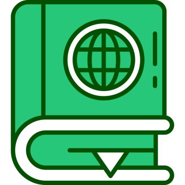 Pasaport ikonu vektör illüstrasyonu