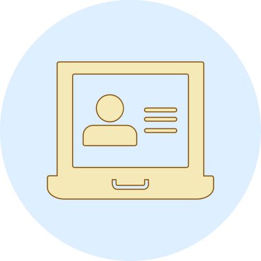 Dizüstü bilgisayar simgesi vektör çizimi