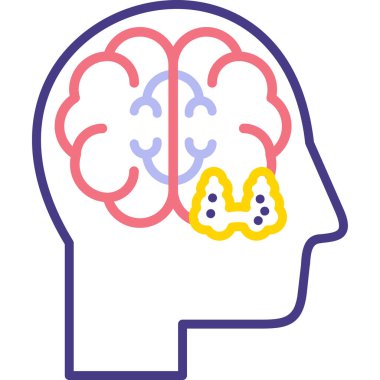 Beyin. Web simgesi basit illüstrasyon