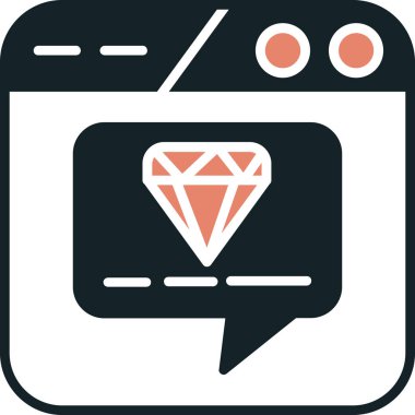 Elmas simgesi vektörü. resimleme.