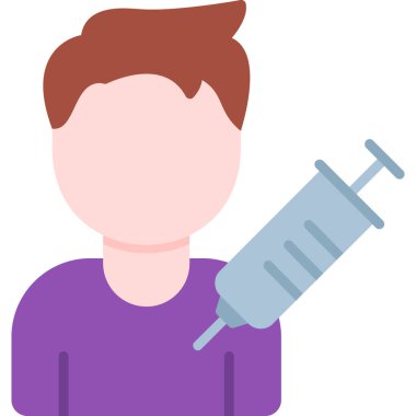 İğne ikonlu şırınga, vektör illüstrasyonu izole