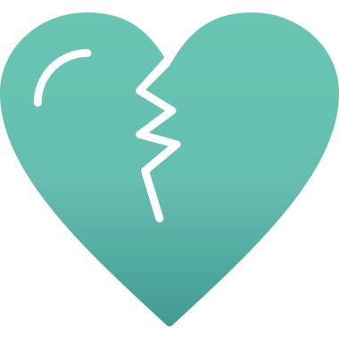 kırık kalp simgesi, vektör illüstrasyonu