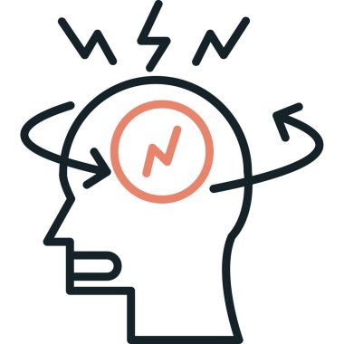 Beyin. Web simgesi basit illüstrasyon