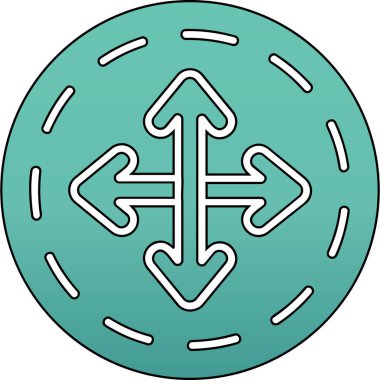 Dairesel bir işaretin vektör illüstrasyonu