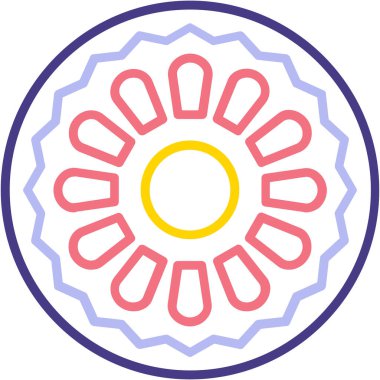 Bir çiçek simgesinin vektör illüstrasyonu