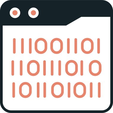 İkili kod vektör simgesi