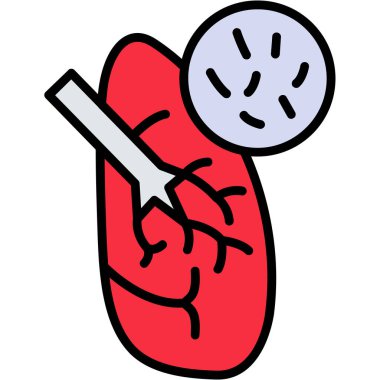 Kırmızı ve beyaz bir fırçanın çizgi film simgesinin vektör çizimi