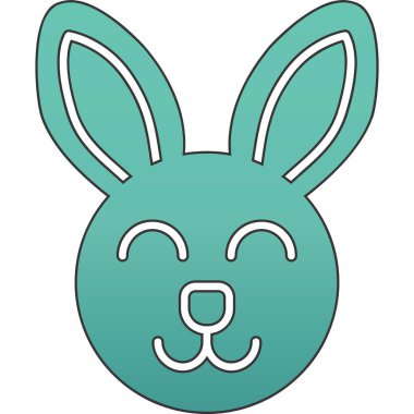 Tavşan simgesi, çizgi film tarzı.