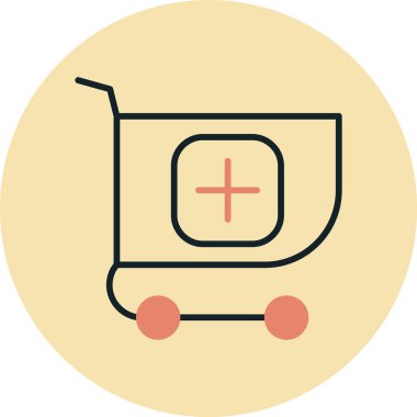 Alışveriş arabası, vektör illüstrasyonu