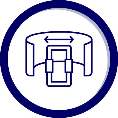 Mavi yuvarlak bir simgenin vektör illüstrasyonuName