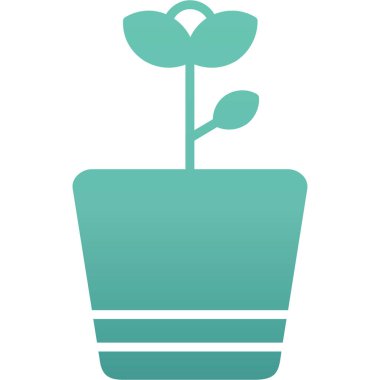 bitki pot izole simgesi tasarım