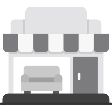 Dükkan ve depolama simgesinin vektör çizimi. Web için mağaza ve perakende hisse senedi sembolü grafiği.