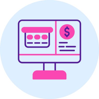 Bilgisayar. Web simgesi basit illüstrasyon