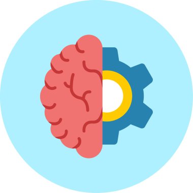 Beyin. Web simgesi basit illüstrasyon