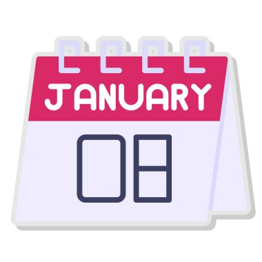 8 Ocak simgesi, vektör illüstrasyonu