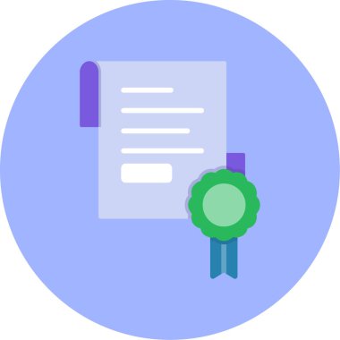 Sertifika. Web simgesi basit illüstrasyon