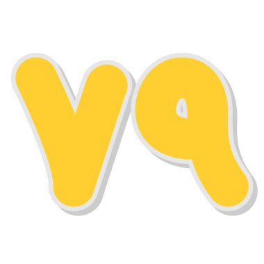 Sarı renkli V harfi logo tasarımı. vektör illüstrasyonu