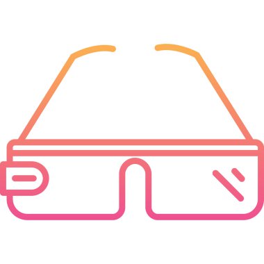 Gözlük simgesi, basit tasarım illüstrasyonu