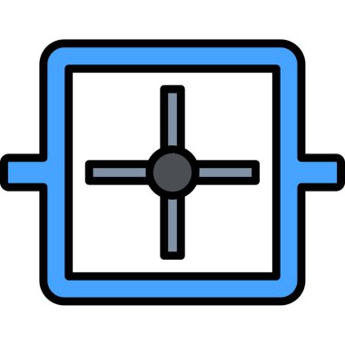 Vektör satırı simgesi çapraz