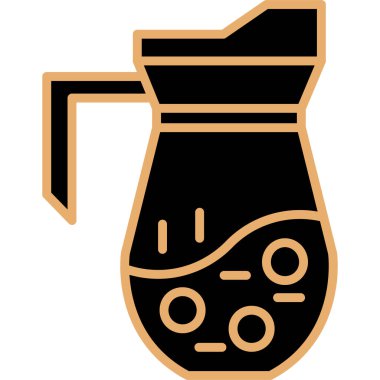 Kahve makinesi simgesi renk ana hatları vektörü