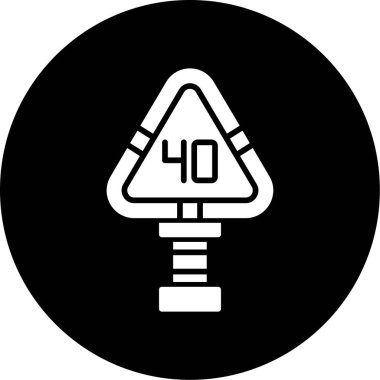 Trafik İşareti simgesi, vektör illüstrasyonu