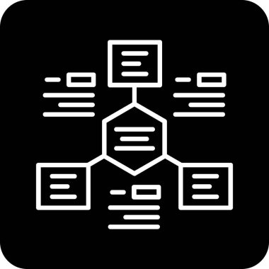 İlişki Ağı simgesi, vektör illüstrasyonu