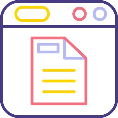 Tarayıcı. Web simgesi basit illüstrasyon