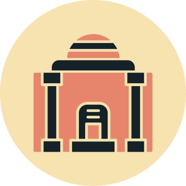 Bir bina simgesinin vektör illüstrasyonu