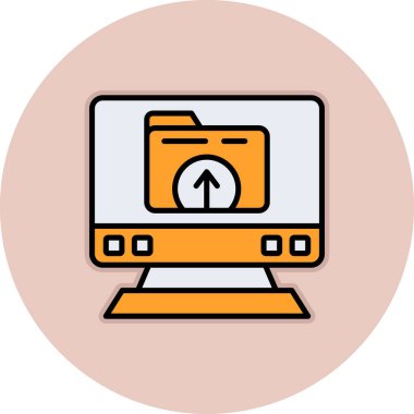 Dizüstü bilgisayar simgesi vektör çizimi