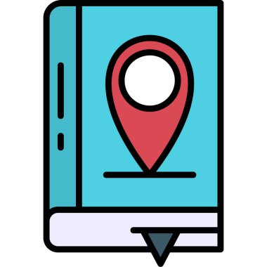 konum simgesi renk ana hatları vektörü