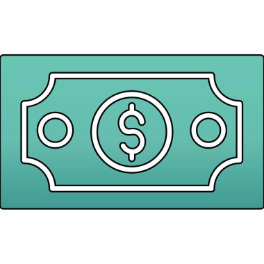 Dolar banknot ikonu. beyaz üzerinde izole edilmiş web tasarımı için ana para vektör dolar simgesi