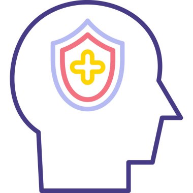 Beyin. Web simgesi basit illüstrasyon