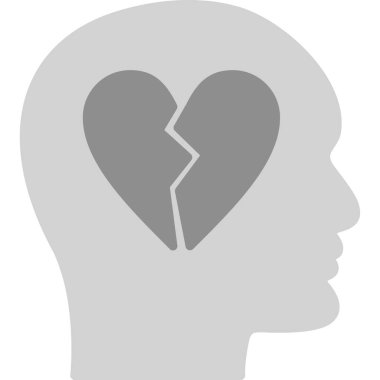 Kırık Kalp Düz Stil Simgesi