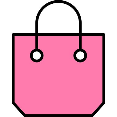 çanta alışveriş poşeti simgesi - taslak biçimi
