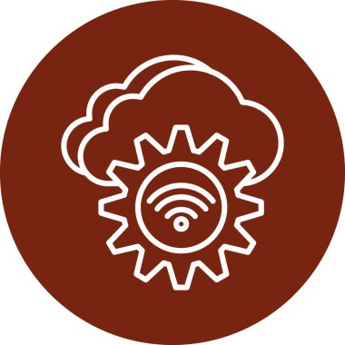 bulut teknolojisi ikon vektör illüstrasyonu