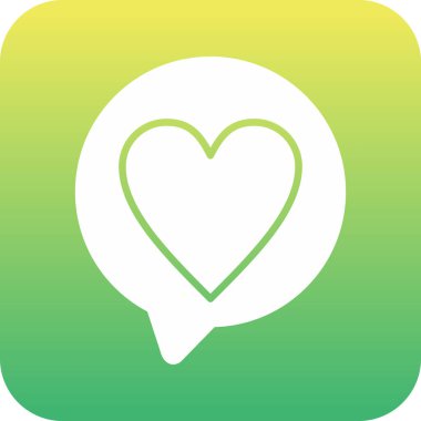 kalp yassı simgesi işareti, vektör illüstrasyonu