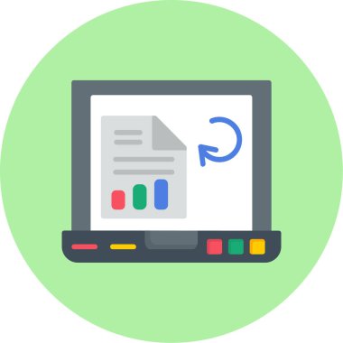 Dizüstü bilgisayar ve analiz için iş yönetimi dairesi simgesi