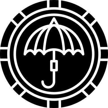 şemsiye simgesi vektör illüstrasyonu