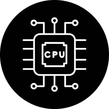 Cpu simge vektör illüstrasyonu